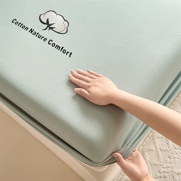 91家纺网 家纺一手货源 找家纺 布卢姆床垫 2025新款全棉烫画全棉老粗布床笠 棉朵-松绿