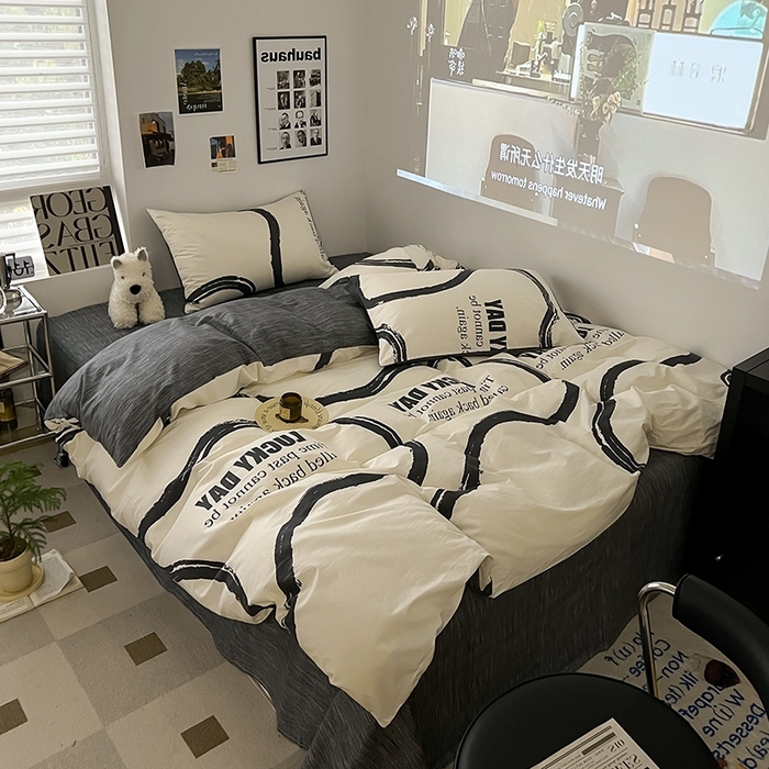 91家纺网 家纺一手货源 找家纺 吉象2025新款全棉印花北欧极简四件套系列 3凯文