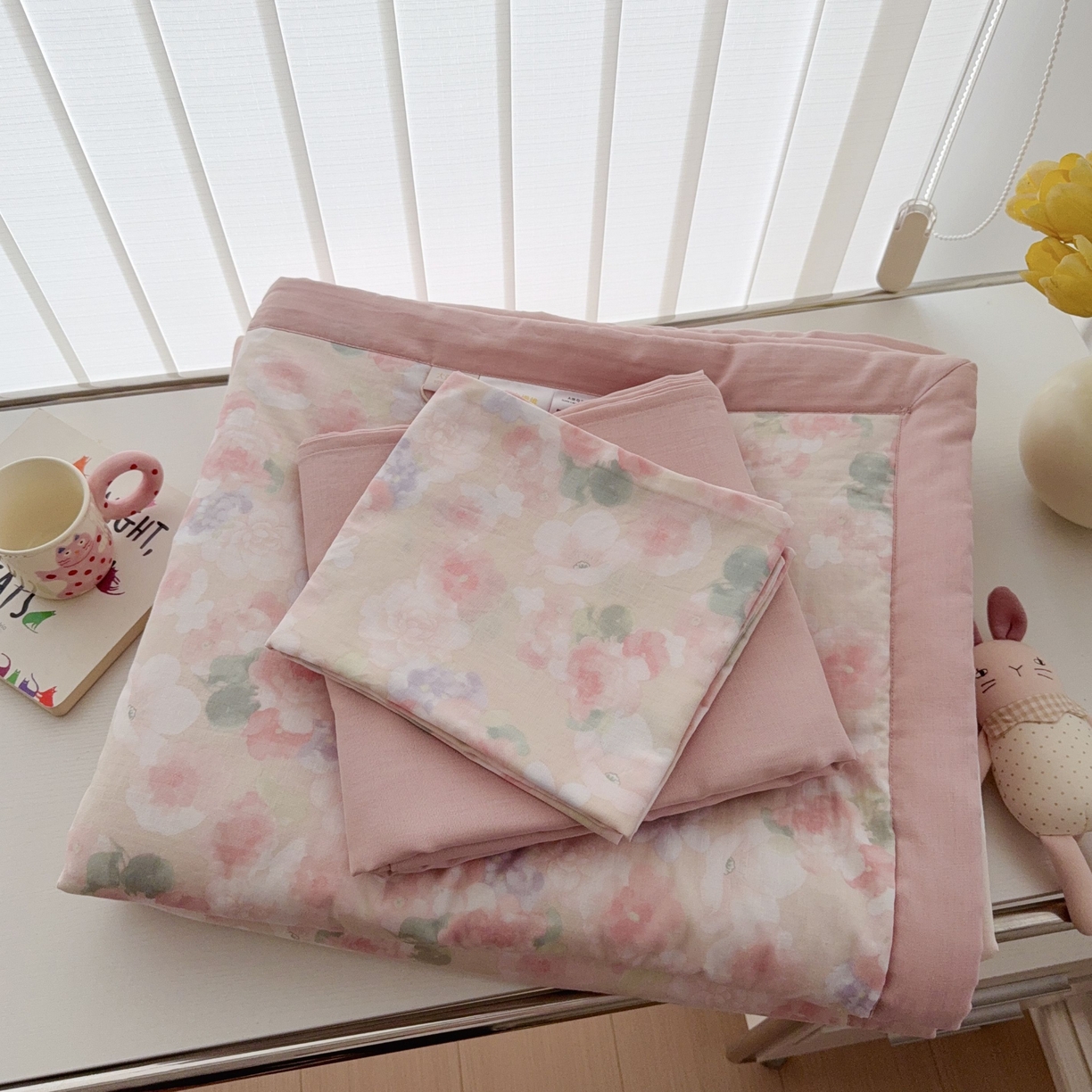 91家纺网 家纺一手货源 找家纺 于果 2025新款全棉双层纱夏被四件套 潮汐月影