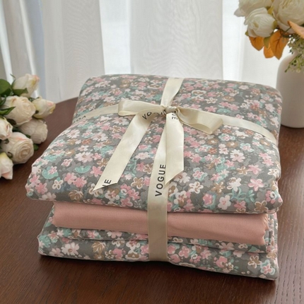 91家纺网 家纺一手货源 找家纺 （总）黛馨  2025新款全棉A类小清新双层纱四件套