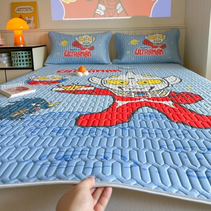 91家纺网 家纺一手货源 找家纺 （总）金爱家 2025新款奥特曼乳胶凉席席子