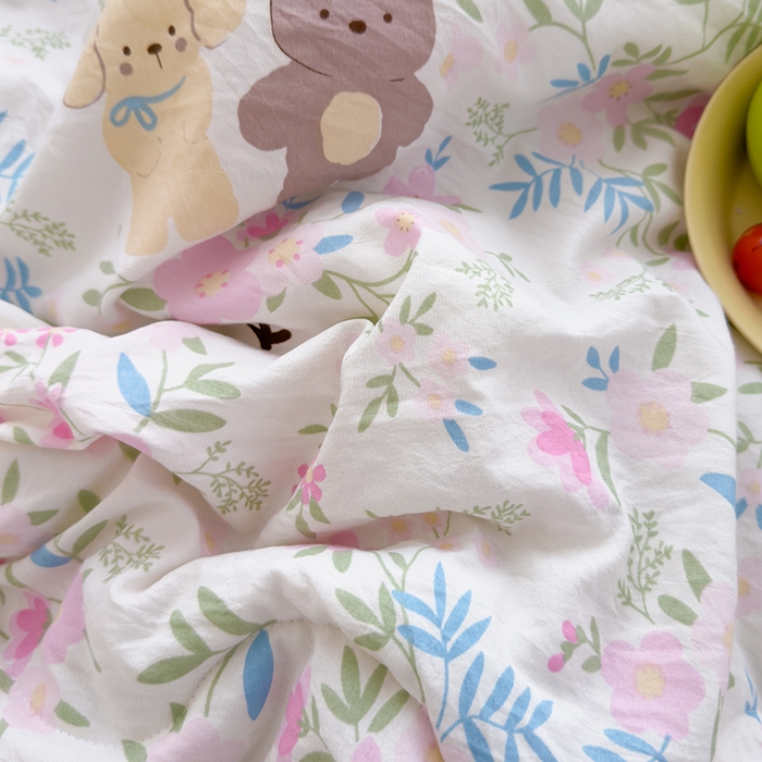 91家纺网 家纺一手货源 找家纺 美派工厂店2025新款水洗邹邹纱夏被 静谧