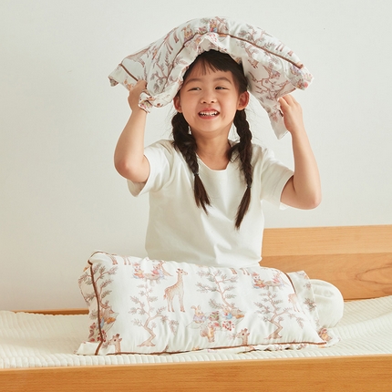 91家纺网 家纺一手货源 找家纺 嗨生活 2025年新品天竹系列A类竹纤维四层纱儿童盖毯 幼儿园夏被夏凉被空调被 田野兔子