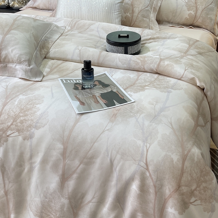 91家纺网 家纺一手货源 找家纺 莱豫2025新款50支莱赛尔天丝四件套 扶光