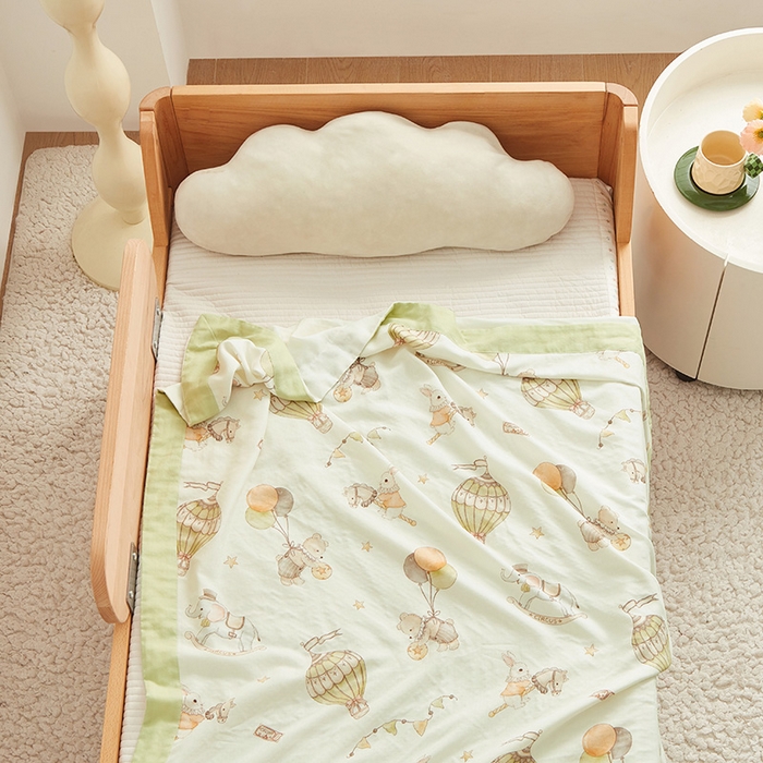 91家纺网 家纺一手货源 找家纺 嗨生活 2025年新品天竹系列A类竹纤维四层纱儿童盖毯 幼儿园夏被夏凉被空调被 缤纷马戏团