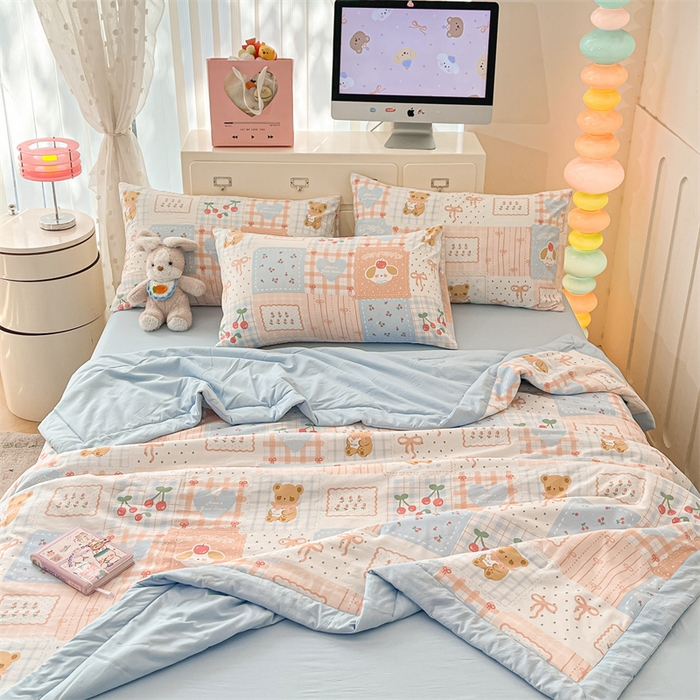 91家纺网 家纺一手货源 找家纺 美梦里 2025新款A类水洗棉棉花夏被 夏凉被空调被 萌宠派对