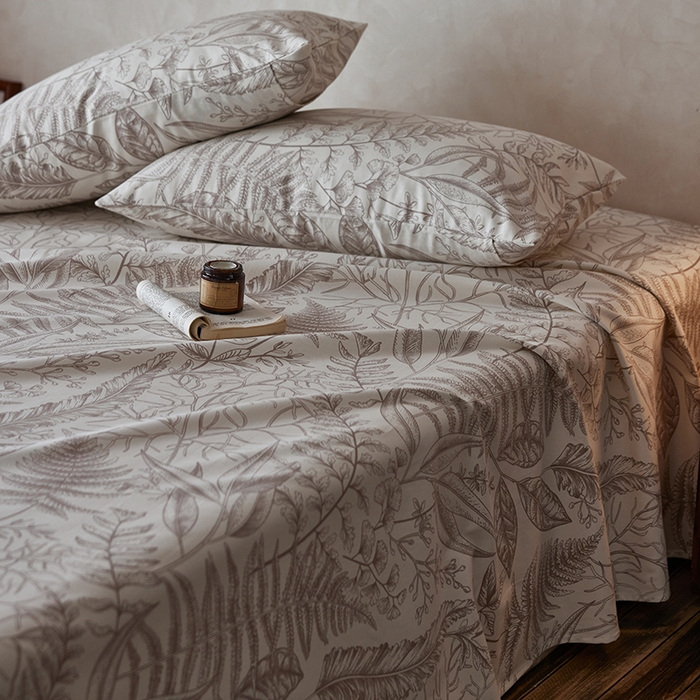 91家纺网 家纺一手货源 找家纺 千朵森2025新款A类全棉老粗布床单三件套 泉动