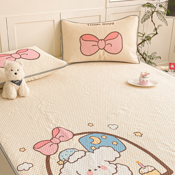 91家纺网 家纺一手货源 找家纺 川悦生活 2025新款大版冰豆豆凉豆豆凉席 奶糕作坊