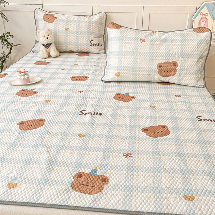 91家纺网 家纺一手货源 找家纺 川悦生活 2025新款大版冰豆豆凉豆豆凉席 格拉熊