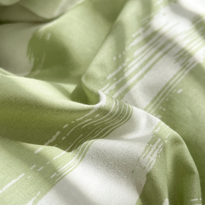 91家纺网 家纺一手货源 找家纺 吉象2025新款全棉印花北欧极简四件套系列 文艺绿