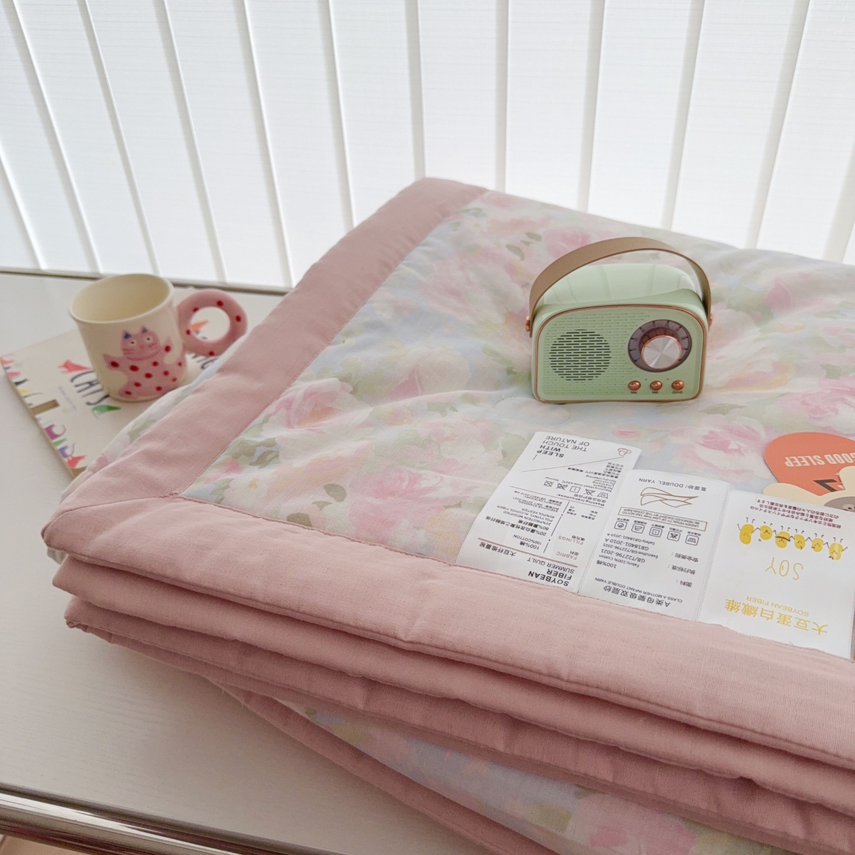 91家纺网 家纺一手货源 找家纺 于果 2025新款全棉双层纱夏被四件套 黎明心境