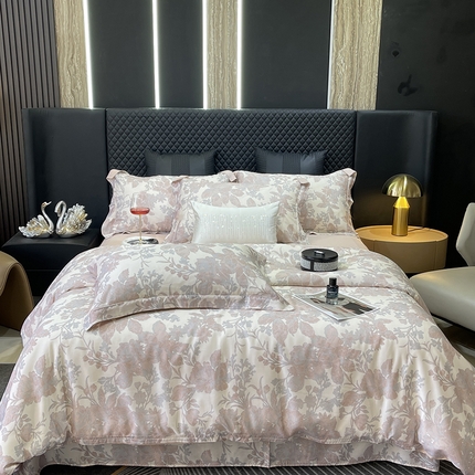 莱豫2025新款50支莱赛尔天丝四件套 梦甜粉