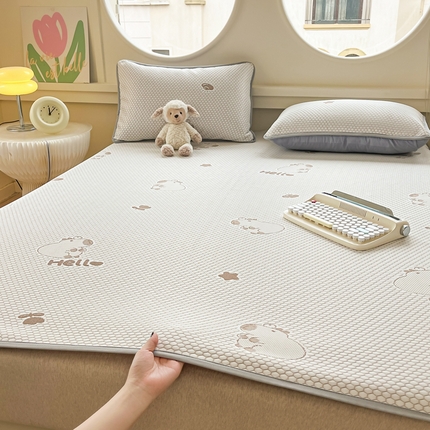 芙绣 2025新款凉感丝提花学生凉席三件套 嘟嘟