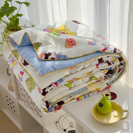 美派工厂店2025新款水洗邹邹纱夏被 木马小新