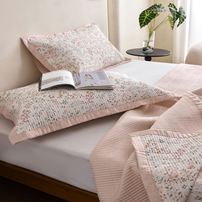 91家纺网 家纺一手货源 找家纺 黛舒家居2025新款天丝水洗印花夏被床盖三件套 吟禾暮