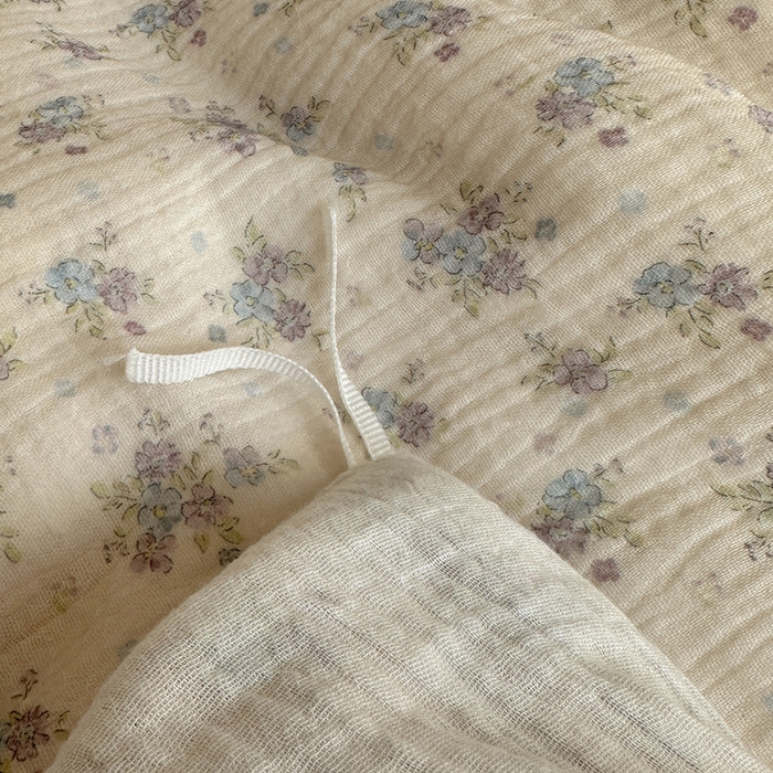 91家纺网 家纺一手货源 找家纺 2025新韩版花边全棉双层皱皱纱布四件套 怦然心动