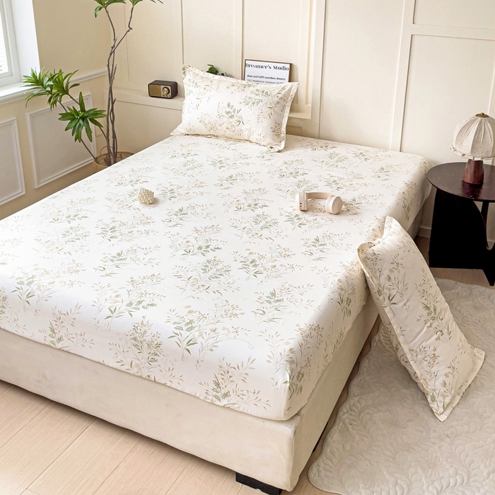 91家纺网 家纺一手货源 找家纺 朵朵家纺 2025新款亲肤棉芦荟棉床笠单床笠，磨毛床笠，印花床笠（可定制尺寸 ） 仙草