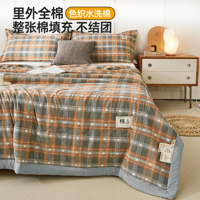 91家纺网 家纺一手货源 找家纺 （总）丝芙妮家居（原乐视家纺） 2024新款A类色织水洗棉新疆棉花夏被