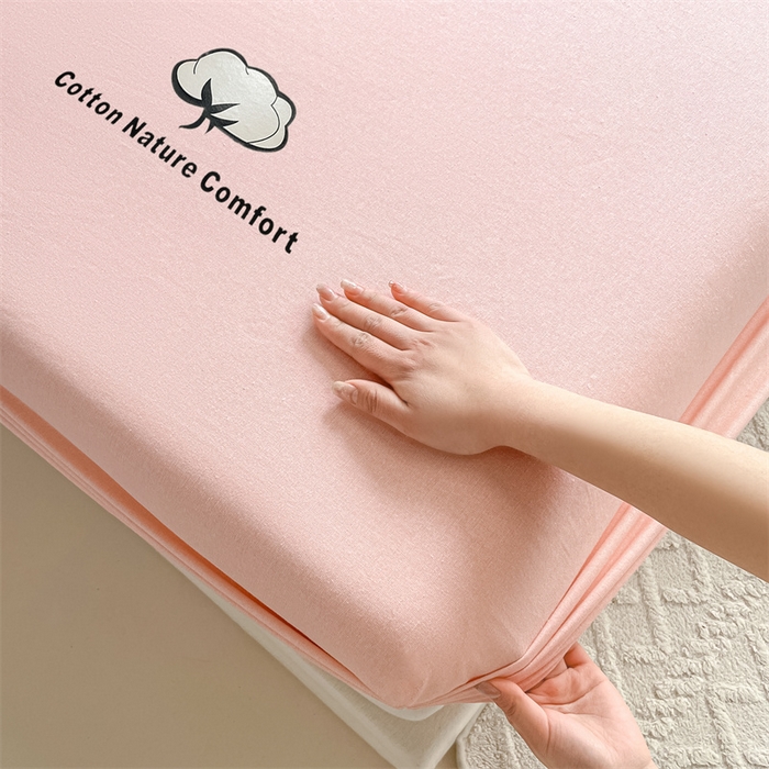 91家纺网 家纺一手货源 找家纺 布卢姆床垫 2025新款全棉烫画全棉老粗布床笠 棉朵-珊瑚粉