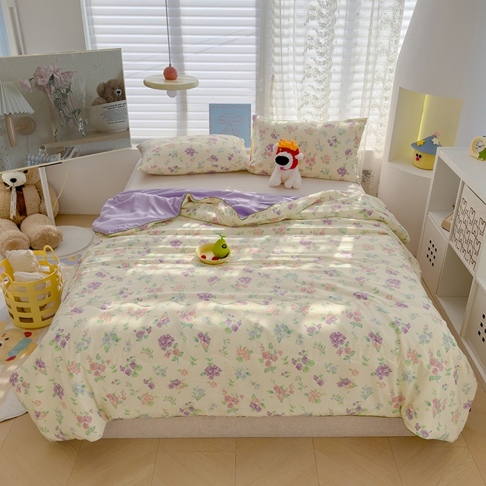 91家纺网 家纺一手货源 找家纺 美派工厂店2025新款水洗邹邹纱夏被 流心奶糕