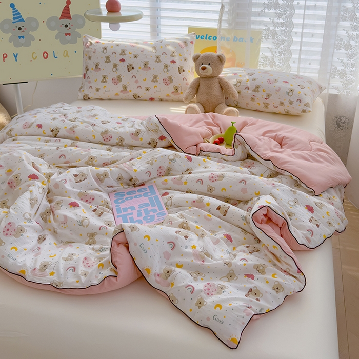 91家纺网 家纺一手货源 找家纺 美派工厂店2025新款水洗邹邹纱夏被 小考拉