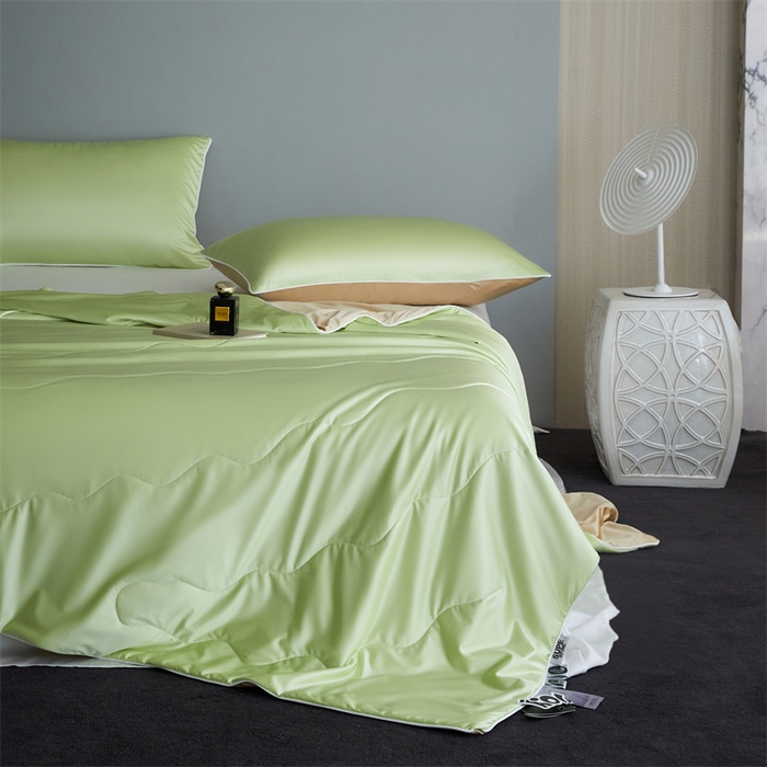 91家纺网 家纺一手货源 找家纺 （总）头等舱  2025新款水光缎冰肌锦氨A类55植物大豆7A抗菌夏被配礼盒