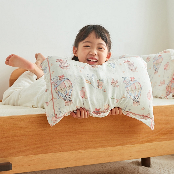 91家纺网 家纺一手货源 找家纺 嗨生活 2025年新品天竹系列A类竹纤维四层纱儿童盖毯 幼儿园夏被夏凉被空调被 热气球