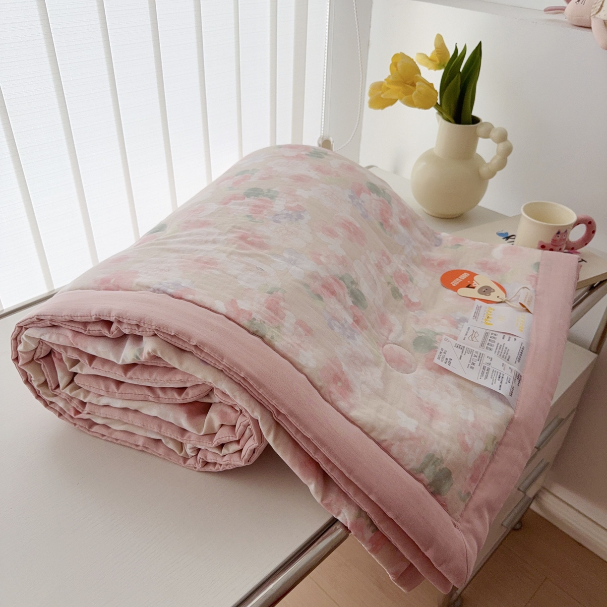 91家纺网 家纺一手货源 找家纺 于果 2025新款全棉双层纱夏被四件套 潮汐月影