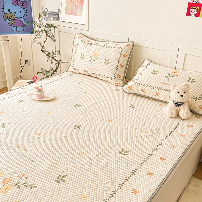 91家纺网 家纺一手货源 找家纺 川悦生活 2025新款大版冰豆豆凉豆豆凉席 春之少女