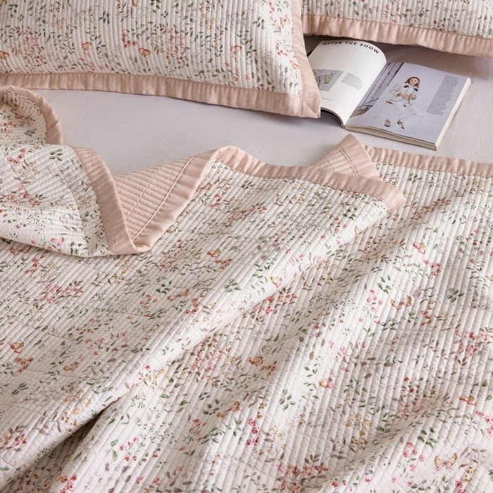 91家纺网 家纺一手货源 找家纺 黛舒家居2025新款天丝水洗印花夏被床盖三件套 吟禾暮