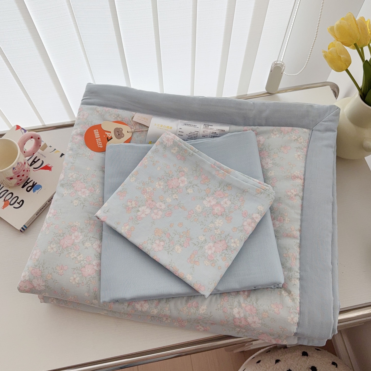 91家纺网 家纺一手货源 找家纺 于果 2025新款全棉双层纱夏被四件套 莉莉周