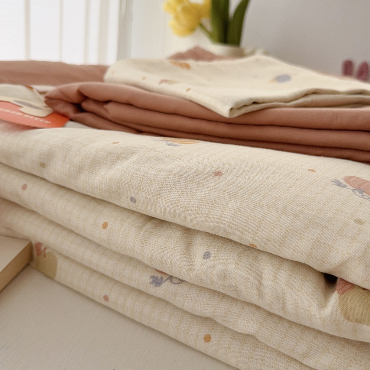 91家纺网 家纺一手货源 找家纺 于果 2025新款全棉双层纱夏被四件套 格格南瓜