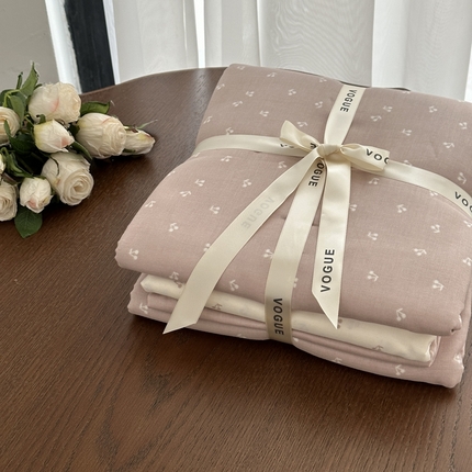 91家纺网 家纺一手货源 找家纺 （总）黛馨  2025新款全棉A类小清新双层纱四件套