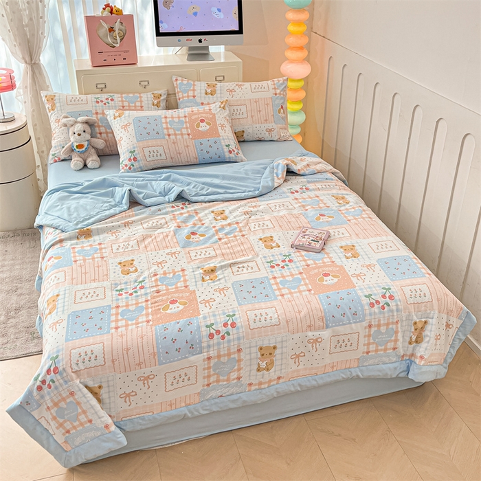 91家纺网 家纺一手货源 找家纺 美梦里 2025新款A类水洗棉棉花夏被 夏凉被空调被 萌宠派对