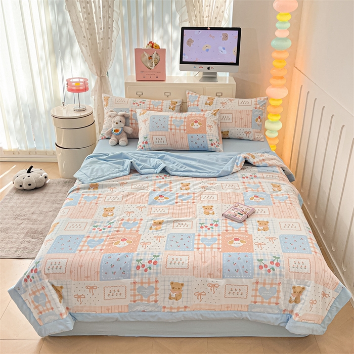 91家纺网 家纺一手货源 找家纺 美梦里 2025新款A类水洗棉棉花夏被 夏凉被空调被 萌宠派对