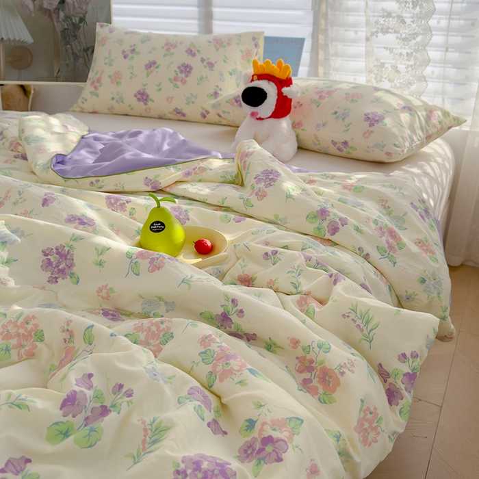 91家纺网 家纺一手货源 找家纺 美派工厂店2025新款水洗邹邹纱夏被 流心奶糕