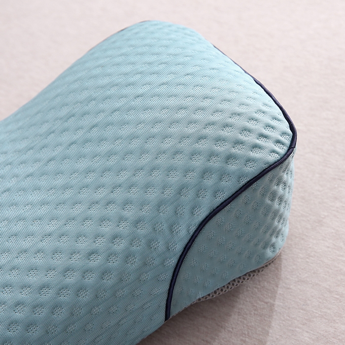 91家纺网 家纺一手货源 找家纺 纽乐家纺 2025新款夏凉凉感丝记忆棉护颈枕头华夫格凉豆豆骨型记忆棉枕头枕芯 骨型记忆棉枕-蓝色 42x20cm/只