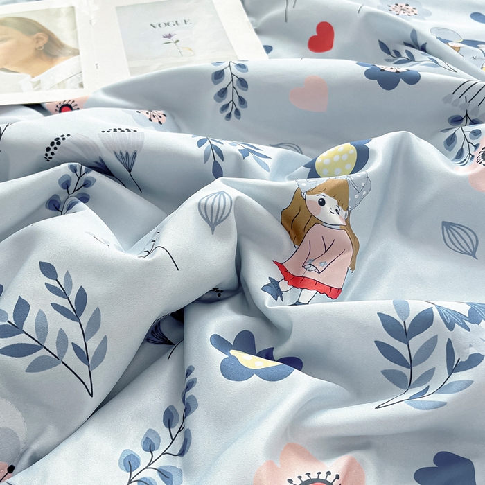 91家纺网 家纺一手货源 找家纺 找底底家纺 2025新款60S水洗天丝夏被夏凉被空调被床裙四件套 梦花田