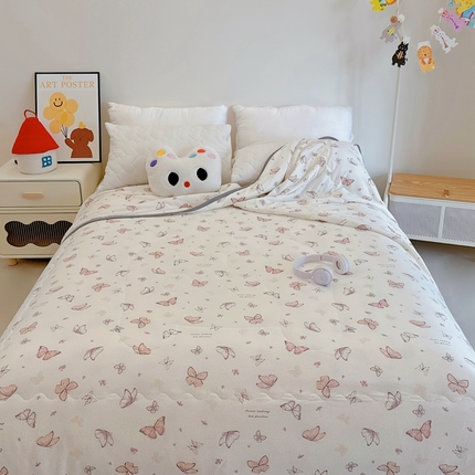 91家纺网 家纺一手货源 找家纺 （总）兜米  2025夏季A类针织棉夏凉被小清新卡通双面针织棉空调被子被芯