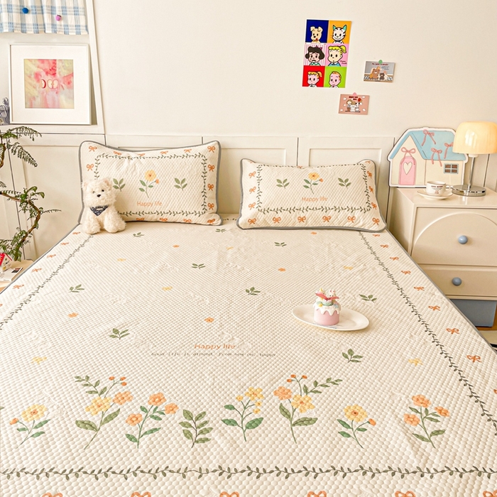 91家纺网 家纺一手货源 找家纺 川悦生活 2025新款大版冰豆豆凉豆豆凉席 春之少女