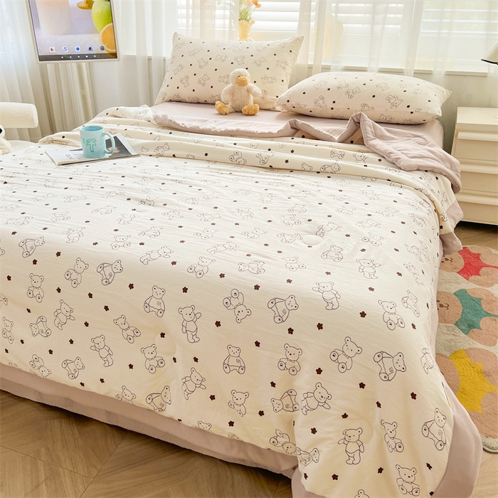 91家纺网 家纺一手货源 找家纺 美梦里 2025新款A类水洗棉棉花夏被 夏凉被空调被 小熊星愿