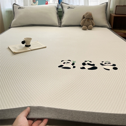 91家纺网 家纺一手货源 找家纺 （总）启程家纺 2025春夏新款冰豆豆凉席刺绣款复合三明治三件套