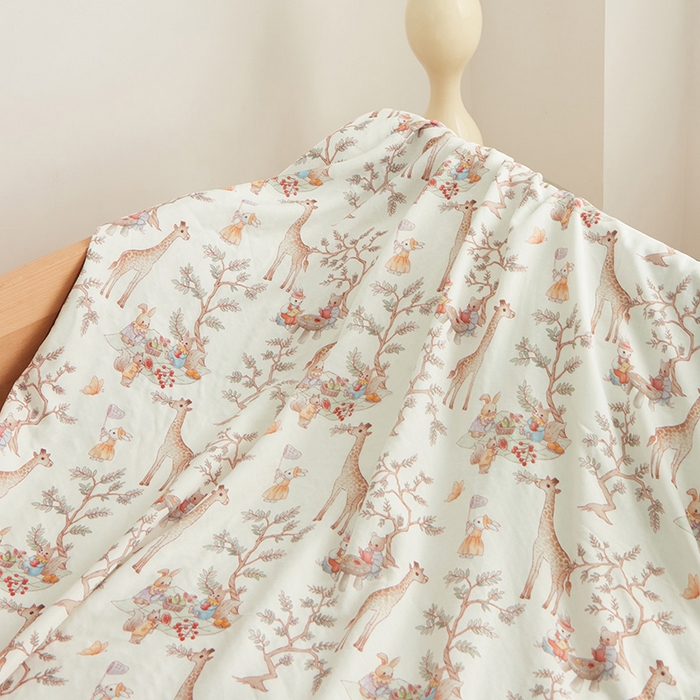 91家纺网 家纺一手货源 找家纺 嗨生活 2025年新品天竹系列A类竹纤维四层纱儿童盖毯 幼儿园夏被夏凉被空调被 林间乐园