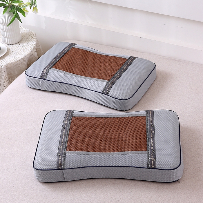 91家纺网 家纺一手货源 找家纺 纽乐家纺 2025夏季夏凉凉席枕芯冰丝冰藤护颈椎记忆棉枕头助睡眠冰藤枕头枕芯 冰丝冰藤记忆枕-棕色 35x55cm/只