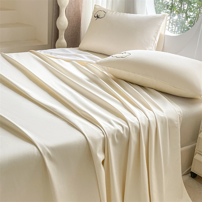 91家纺网 家纺一手货源 找家纺 布卢姆床垫 2025新款全棉纯棉烫画全棉老粗布床单凉席 棉朵-奶黄