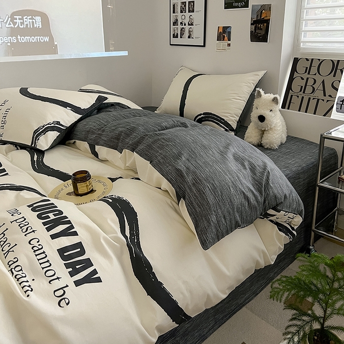 91家纺网 家纺一手货源 找家纺 吉象2025新款全棉印花北欧极简四件套系列 3凯文