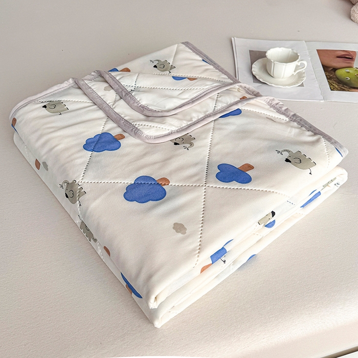 91家纺网 家纺一手货源 找家纺 薇玛仕 2025新款印花款小清新超声波大豆夏凉被空调被 森林小象