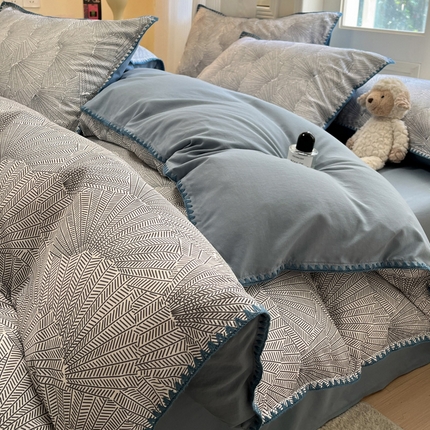 91家纺网 家纺一手货源 找家纺 （总）首尔家纺 2025新款云朵棉贝壳边款四件套