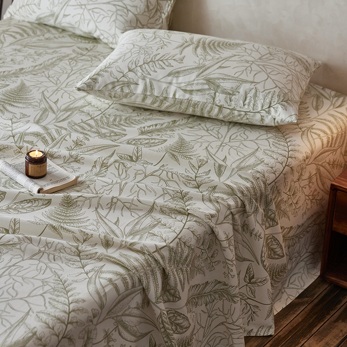 91家纺网 家纺一手货源 找家纺 千朵森2025新款A类全棉老粗布床单三件套 时节