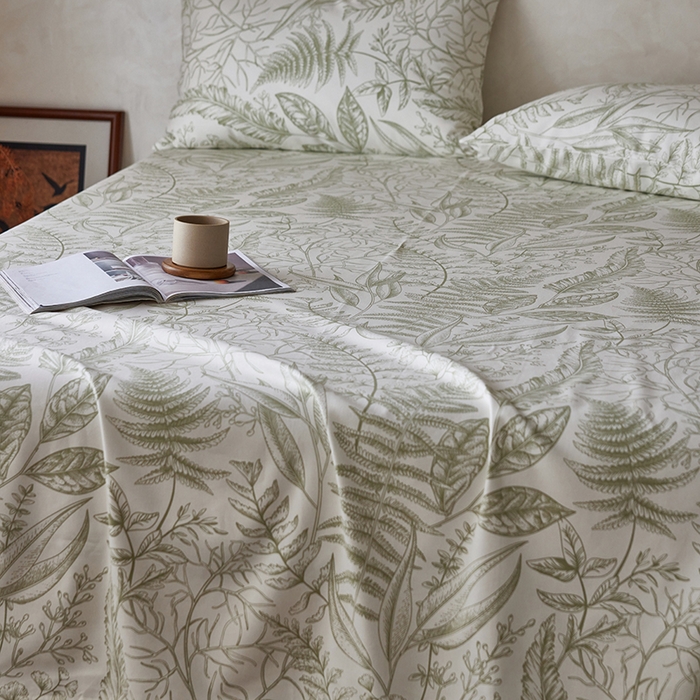 91家纺网 家纺一手货源 找家纺 千朵森2025新款A类全棉老粗布床单三件套 时节